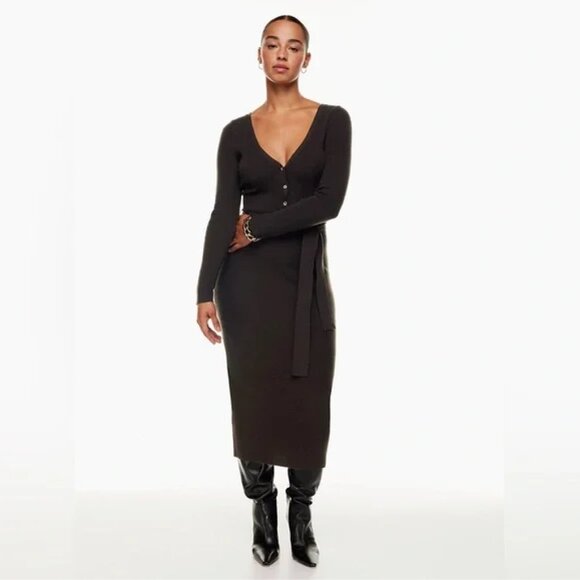 Aritzia Dresses & Skirts - Aritzia Henley Sweater Dress size S